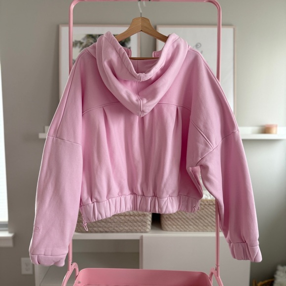 POFLEX Pink Half-Zip Cropped Hoodie | Size L - Picture 2 of 11